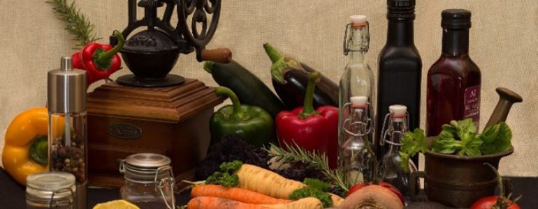 a table full of fruits and vegetables