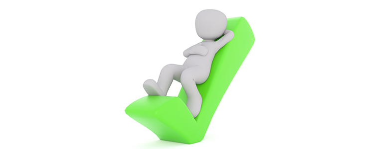 a person relaxing on a checkmark