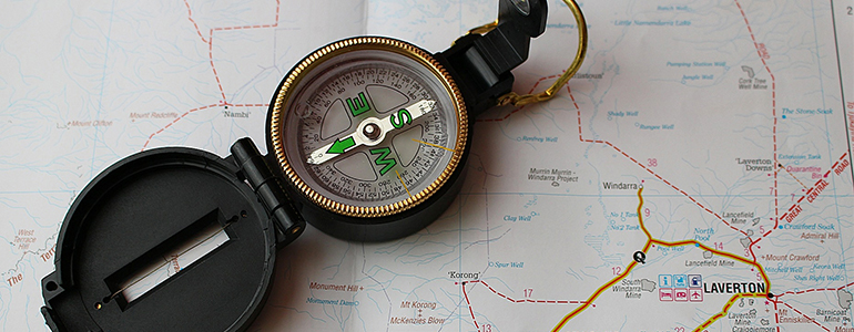 compass on a map