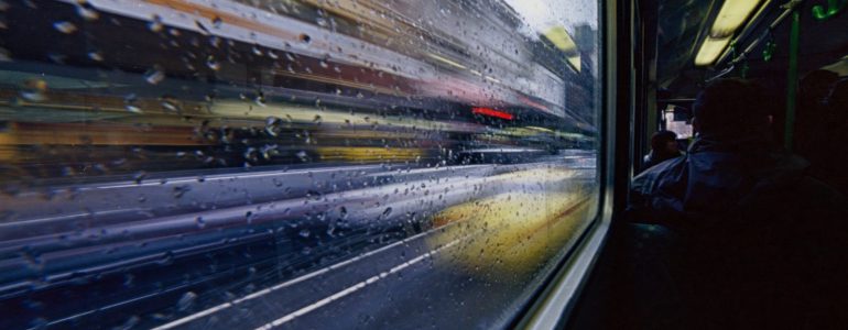 blurry speeding train