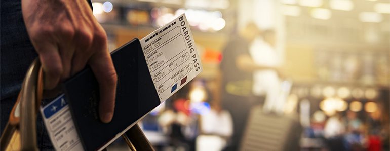 person with boarding pass
