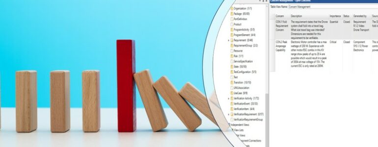 Concern table and dominoes falling that are being stopped