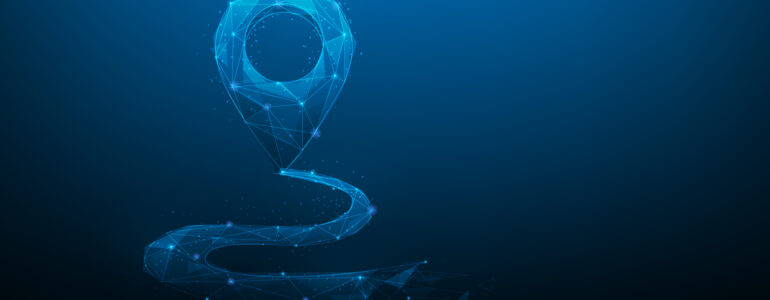 abstract image of digital map point drop